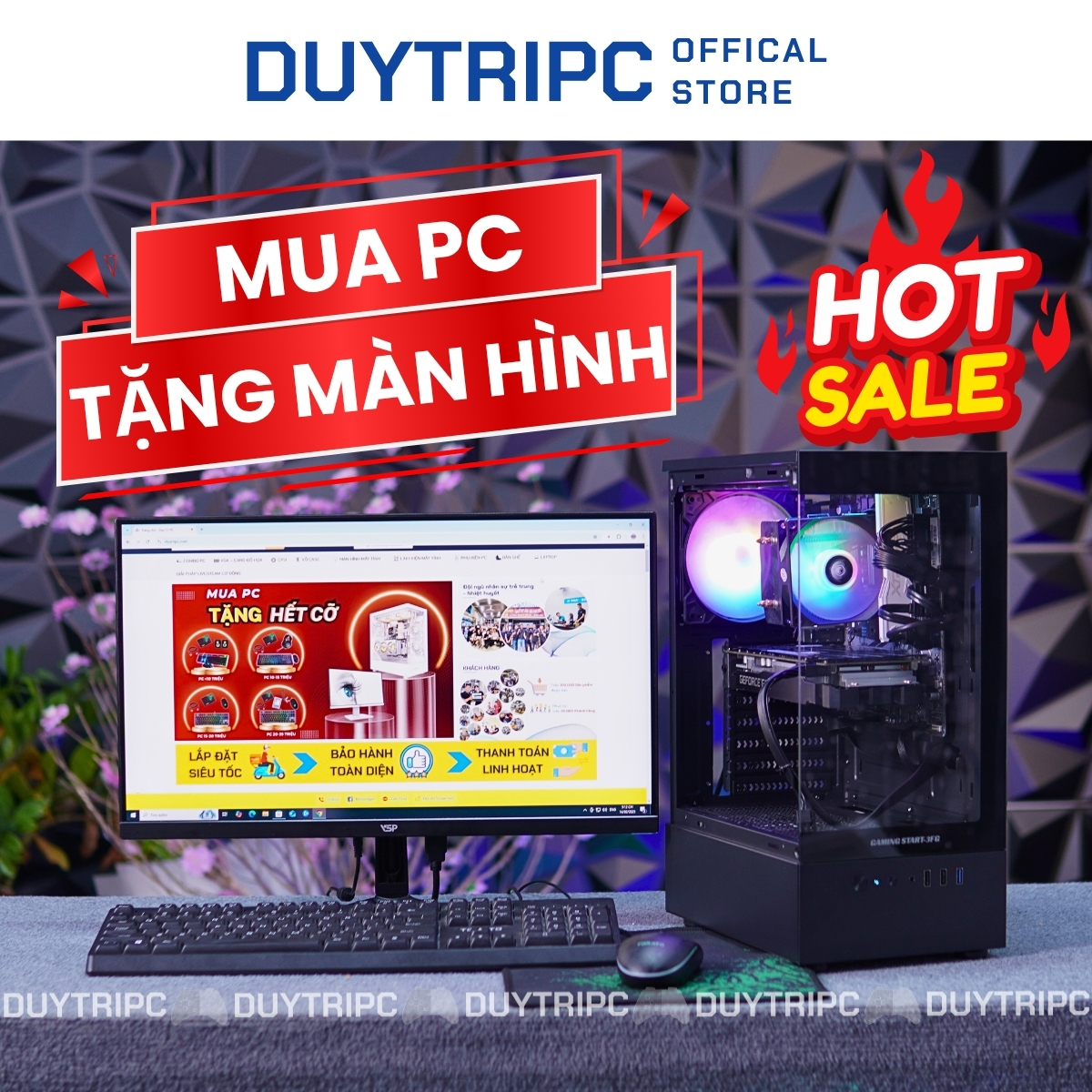 PC i3 12100F + GTX 1660 SUPPER 6G “TẶNG” MÀN HÌNH VSP AIVISION V2407S (24in/ IPS/ FHD/ 100Hz/ 5ms/ ver 2025)